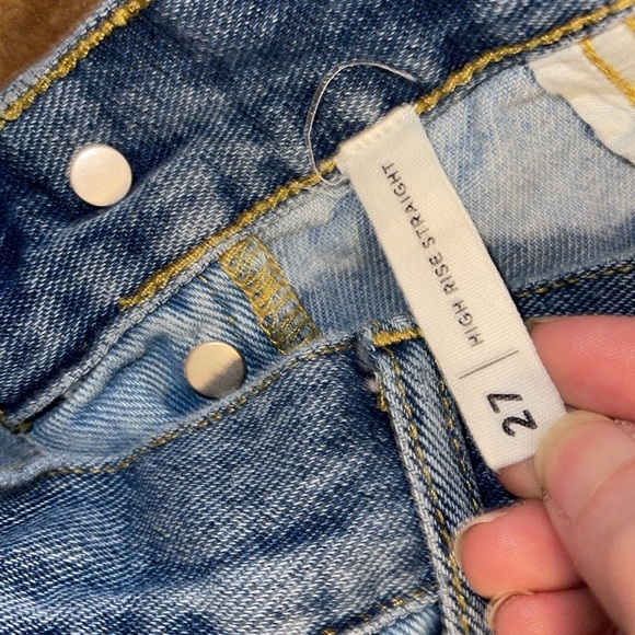 🌹PACSUN TWO TONE BLOCK HIGH RISE STRAIGHT JEANS - Picture 8 of 9